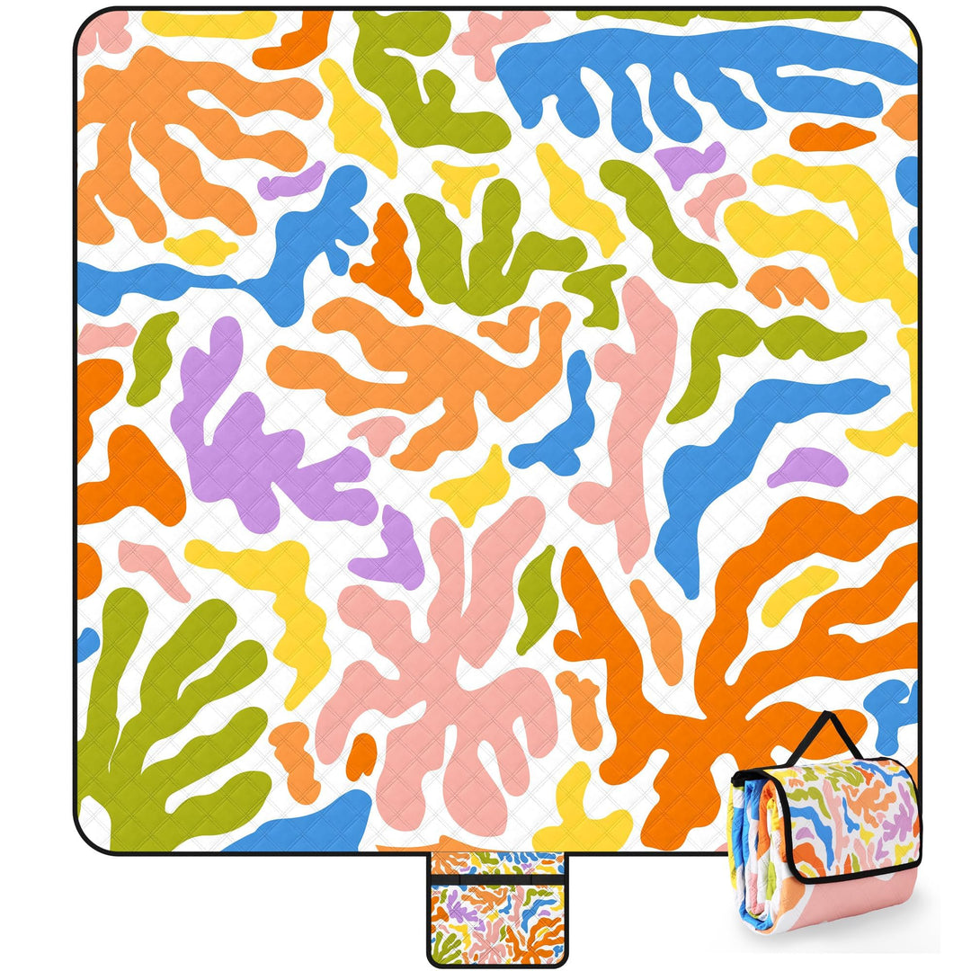 Jopee Picknickdecke Sandfrei, 200 x 200cm Wasserdicht Stranddecke für 4-6 Personen, Leicht und Tragb