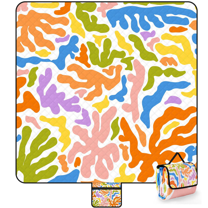 Jopee Picknickdecke Sandfrei, 200 x 200cm Wasserdicht Stranddecke für 4-6 Personen, Leicht und Tragb