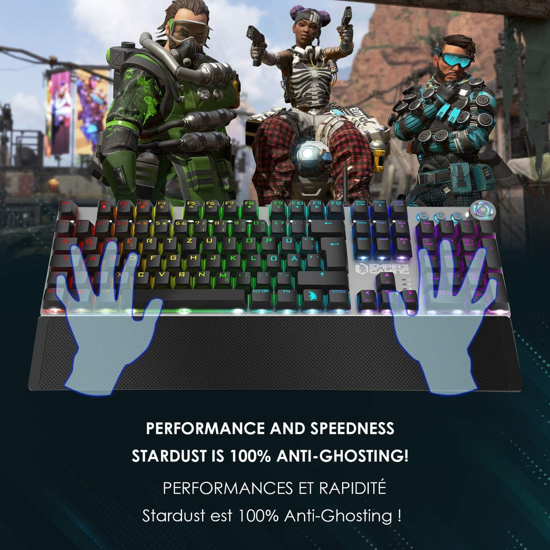 EMPIRE GAMING – STARDUST Gamer Tastatur – Opto-Mechanische Tasten – RGB LED-Hintergrundbeleuchtung –
