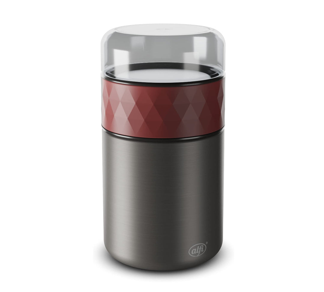 alfi ENDLESS FOOD MUG 500ml, med. red, Thermobehälter für Essen Edelstahl mit Snackpot, 3-teilig, Is