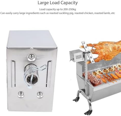 Fockety Grill-Rotisserie-Motor, 45 W, Edelstahl, Universeller Elektrischer Rotisserie-Spiessmotor, 2