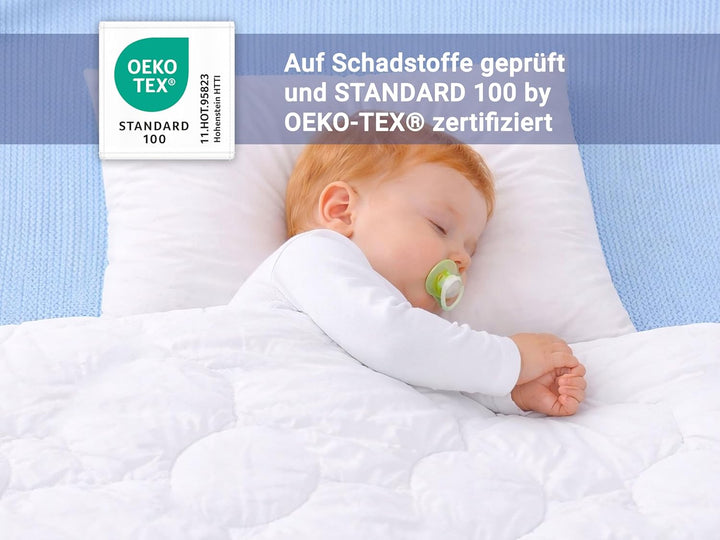 ZOLLNER Kinderbettdecke, 100x135 cm, Mikrofaser, allergikergeeignet, Kochfest 100x135 cm (1er Pack),