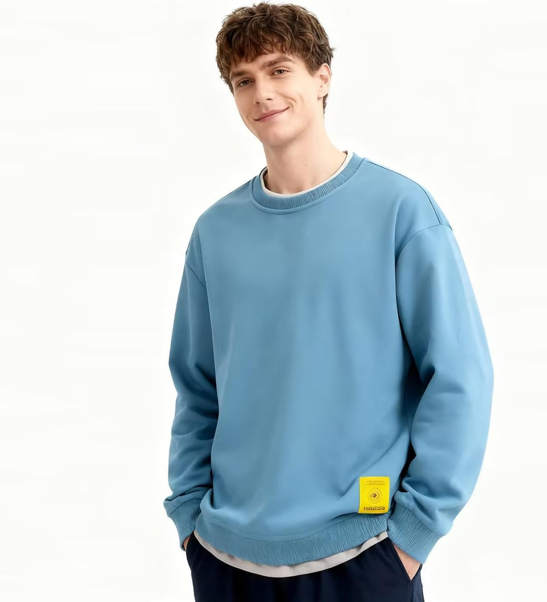 Herren Sweatshirt, Herren Sweatshirt Kapuzen Pullover Hoodie Casual Crew Neck Basic Style, M Blau