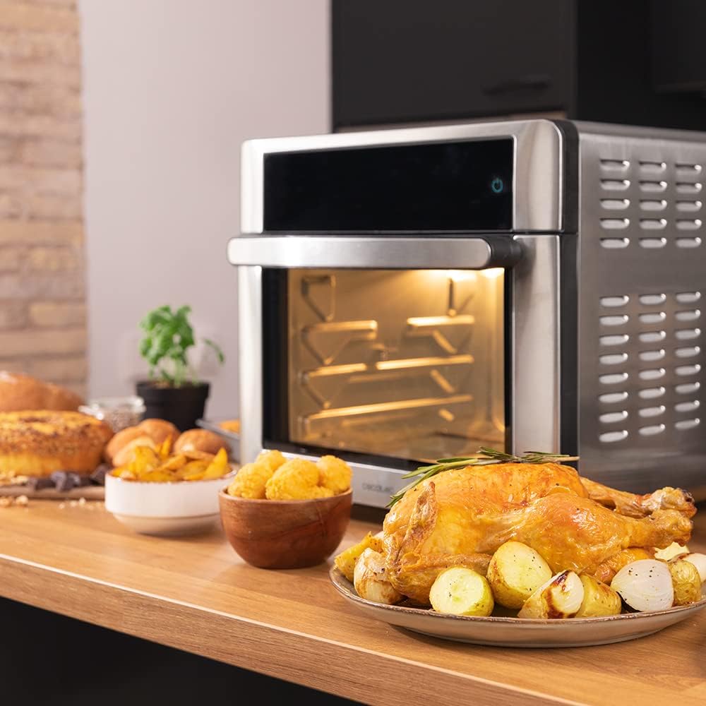 Cecotec Heissluftfritteuse Ofen Bake&Fry 3000 Touch Steel. 1600 W, 30 Liter, Konvektion, Touchscreen