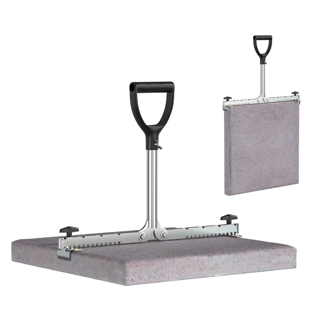 LANGFIT® Plattenheber - Rückenfreundlich durch extra langen Griff - 30 bis 50cm - Schonend für Rücke