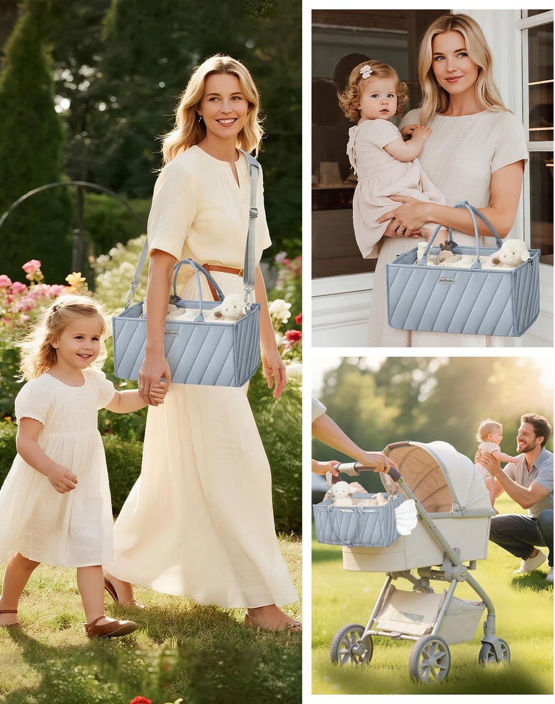Baby Windel Caddy Organizer tragbare multifunktionale Aufbewahrung mit Papiertasche Schultergurt und