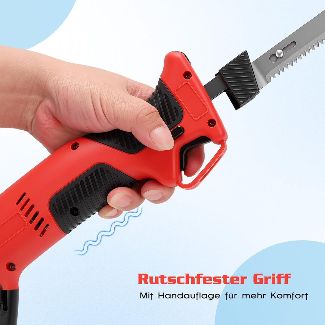 Elektromesser Kabellos Elektrisches Messer Filetiermesser mit 4 Hochkohlenstoffstahl Klingen 26–39cm