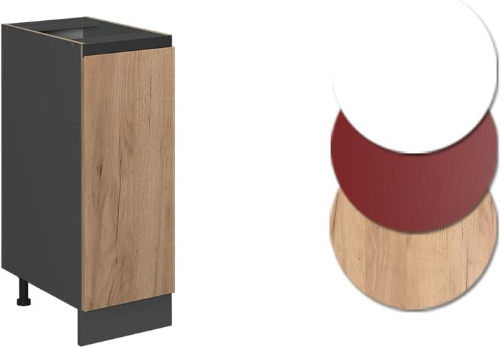 Vicco Apothekerschrank R-Line, Goldkraft Eiche/Anthrazit, 30 cm J-Shape, ohne Arbeitsplatte Goldkraf