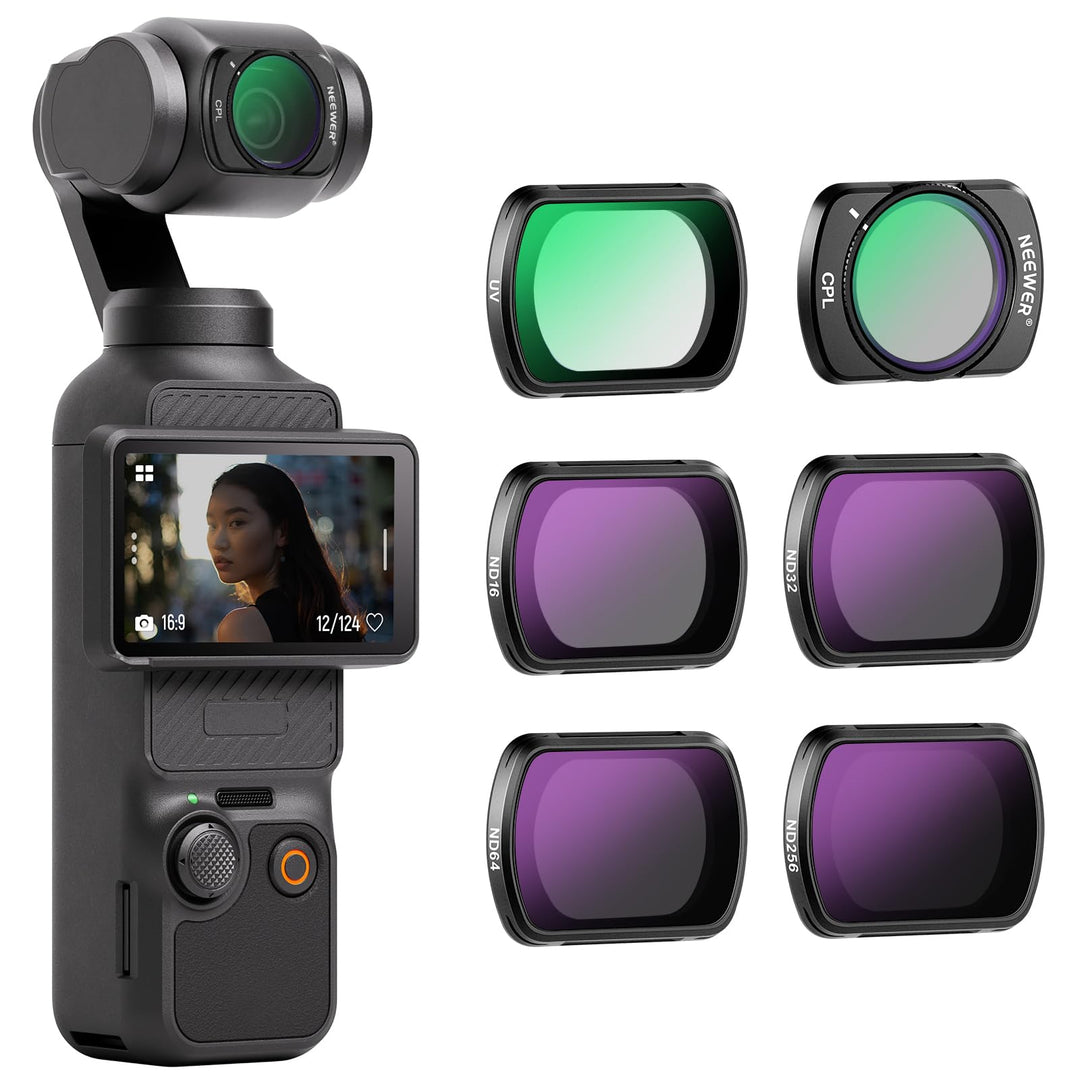 NEEWER Magnetisches ND CPL UV Filter Set kompatibel mit DJI OSMO Pocket 3, 6 Pack UV CPL ND16 ND32 N