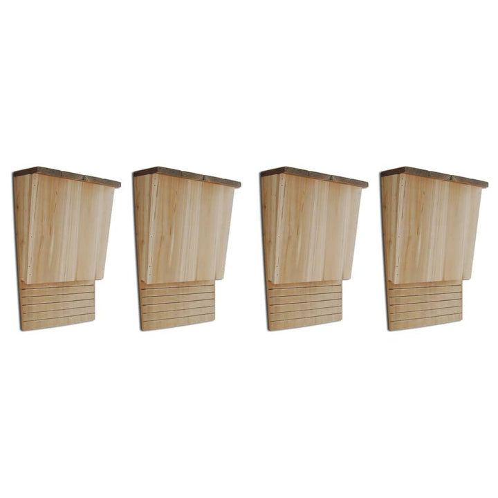 Fledermaushäuser Set aus massivem Holz 4 Nistkästen 22 x 12 x 34 cm mit Landerampe Metallhaken für G