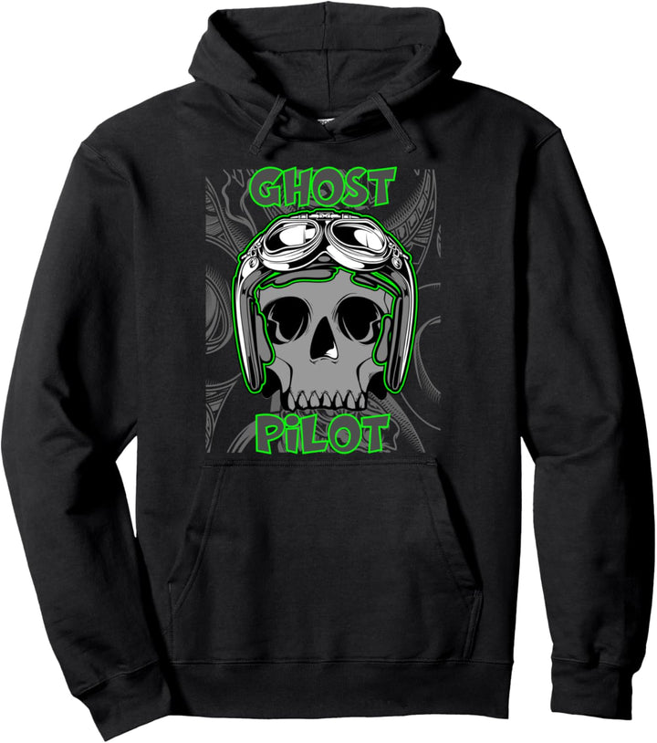 Ghost Jet Fighter Pilot Skull im Pilotenhelm Pullover Hoodie