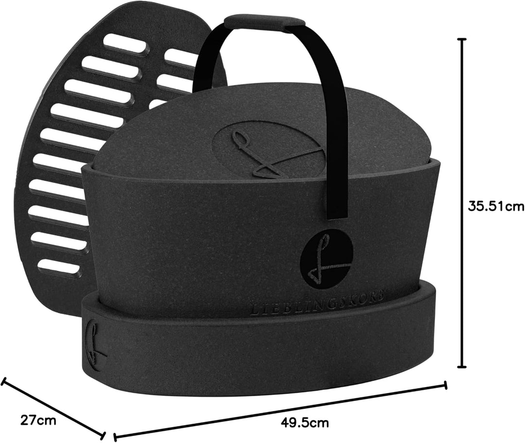 LIEBLINGSKORB Original black schwarz - inkl. Deckel, Einlegeboden und Transportring - ultraleichter,