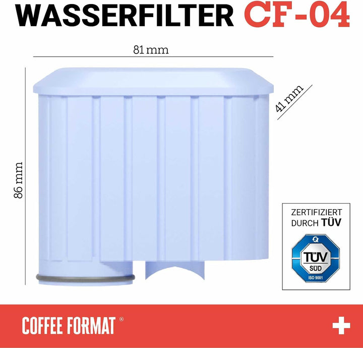 SET 4 Stück Wasserfilter kompatibel mit Kaffeautomat Saeco, Philips, Ersatz für Saeco AquaClean und