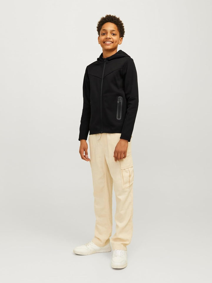 JACK & JONES Boy Kapuzenjacke Einfarbig Kapuzenjacke Junior 140 Schwarz, 140 Schwarz