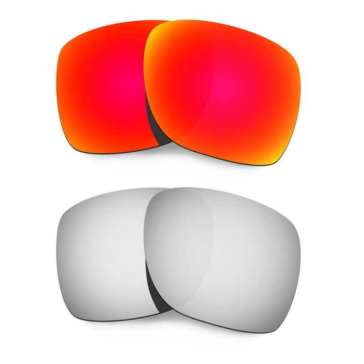 HKUCO Mens Replacement Lenses For Oakley Deviation Sunglasses Red/Titanium, Red/Titanium