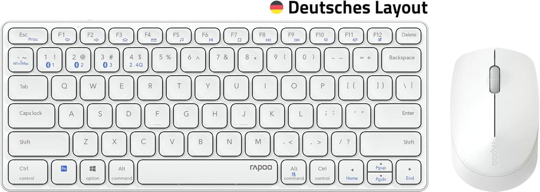 Rapoo 9600M kabelloses Tastatur-Maus Set Wireless Deskset 1300 DPI Sensor wiederaufladbarer Akku fla