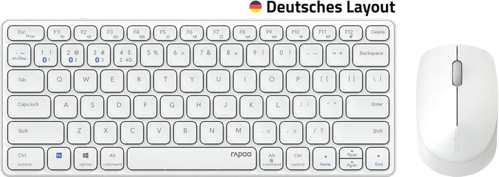 Rapoo 9600M kabelloses Tastatur-Maus Set Wireless Deskset 1300 DPI Sensor wiederaufladbarer Akku fla