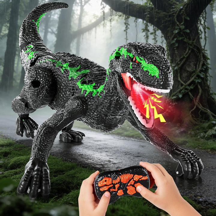 Ferngesteuertes Dinosaurier Spielzeug für Kinder 3–12 Jahre, RC Roboter Dino mit Laufbewegung, Brüll