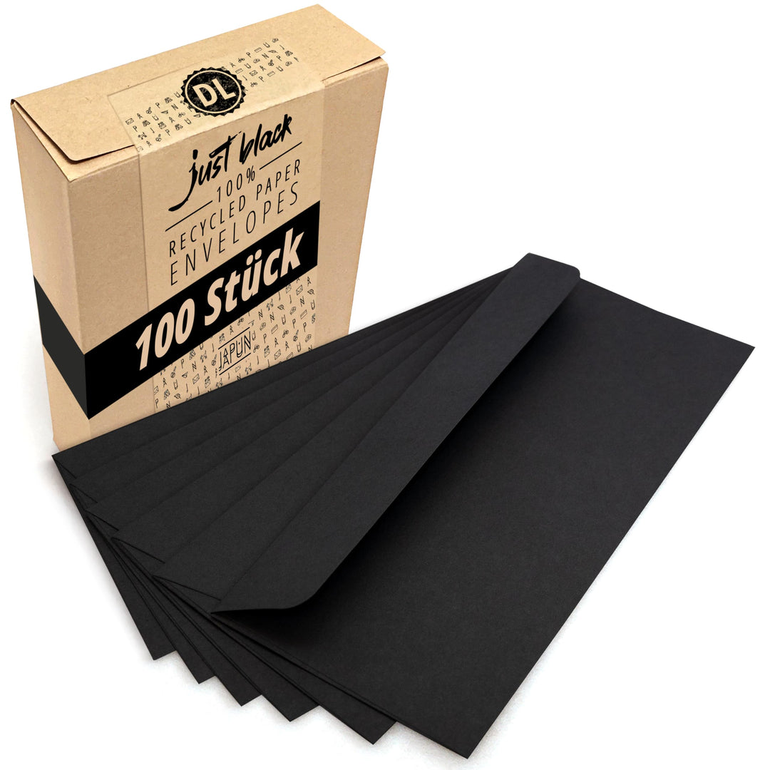 Japun – Briefumschläge (100 Stück) aus Papier, Kuvert, Umschlag ohne Fenster - DIN lang - 220 x 110