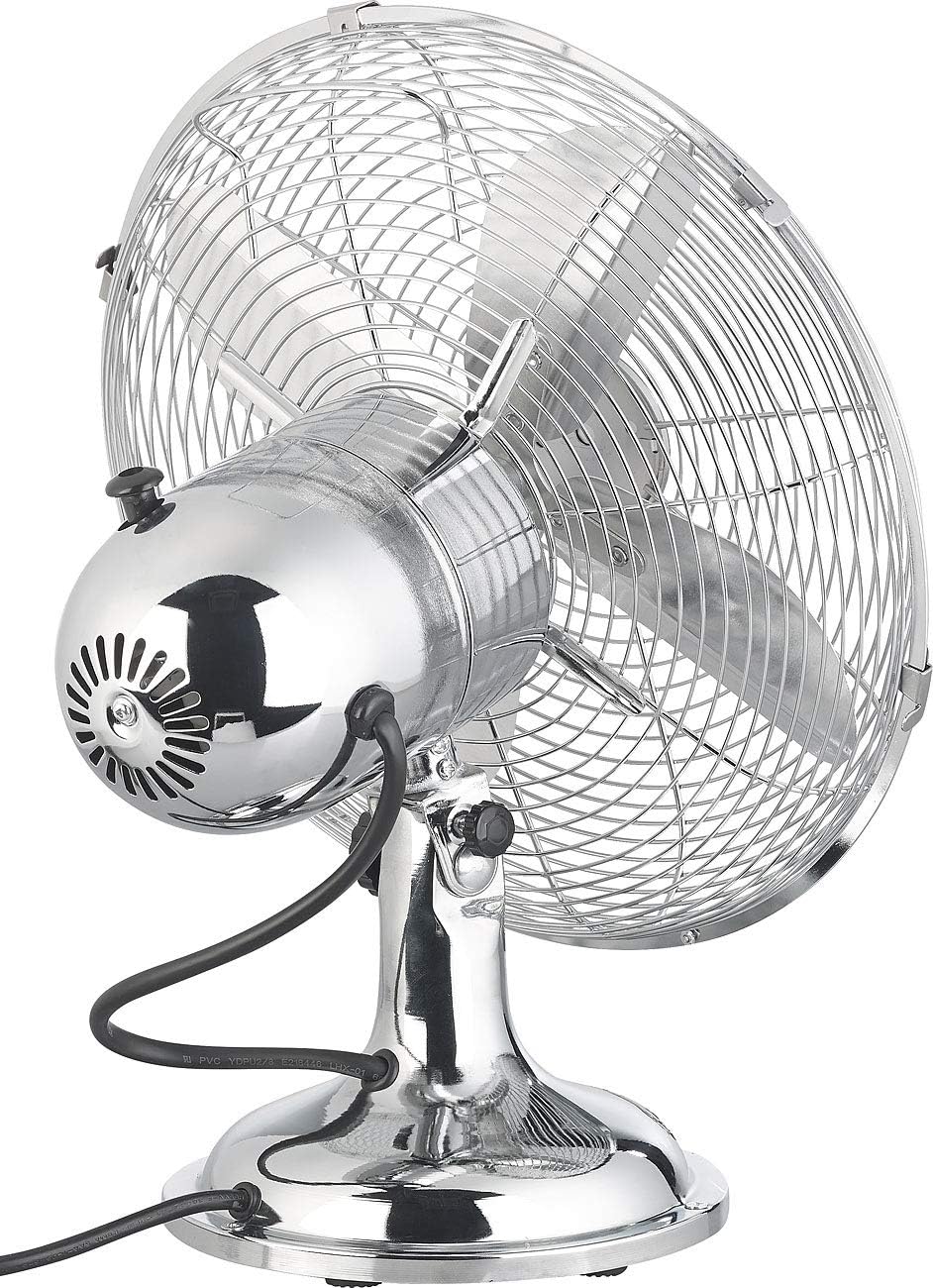 Sichler Haushaltsgeräte Vintage-Ventilator: Vollmetall-Tisch-Ventilator im Retro-Look, Versandrücklä