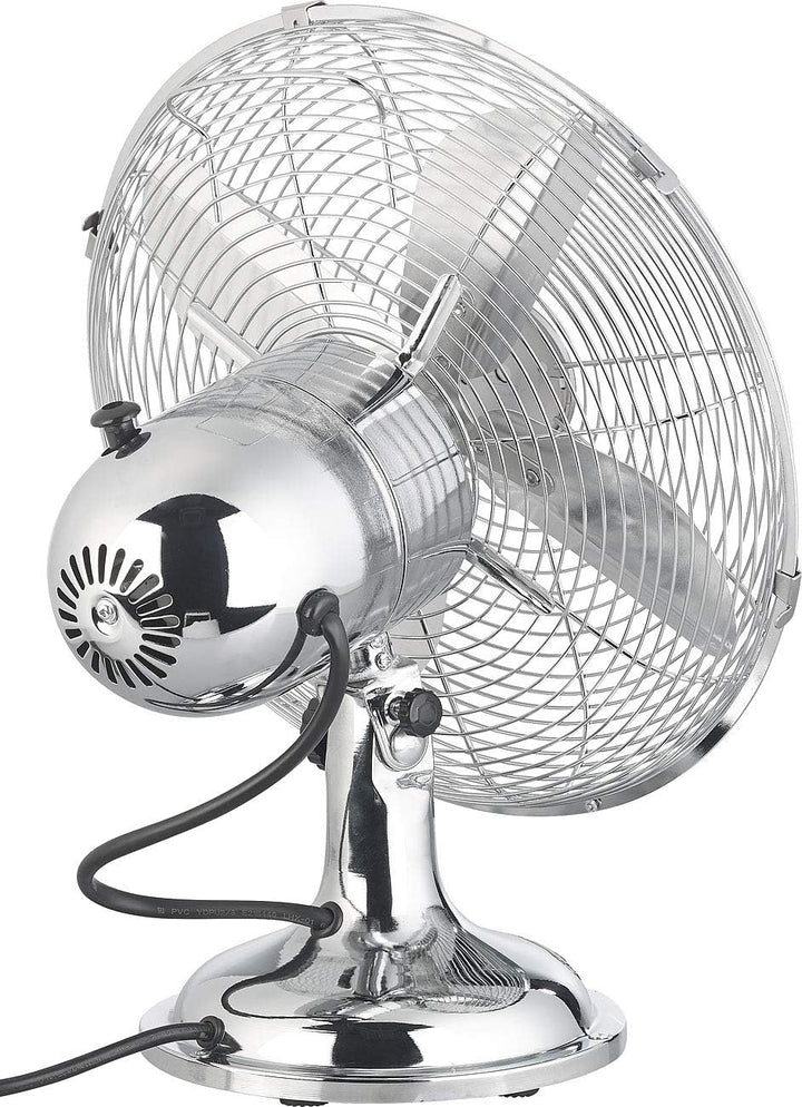 Sichler Haushaltsgeräte Vintage-Ventilator: Vollmetall-Tisch-Ventilator im Retro-Look, Versandrücklä
