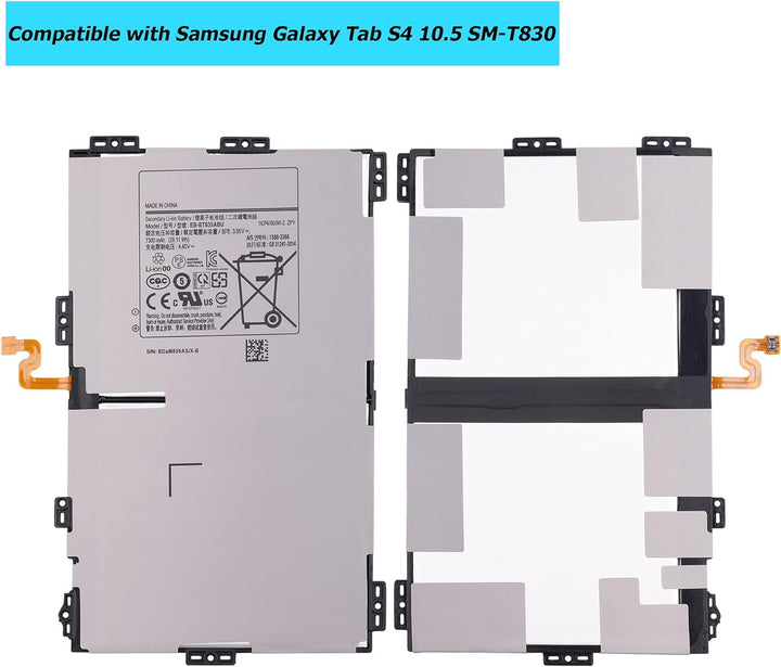 Vvsialeek Akku EB-BT835ABU Für Samsung Galaxy Tab S4 10.5 SM-T830 T835 Series with Toolkit, EB-BT835