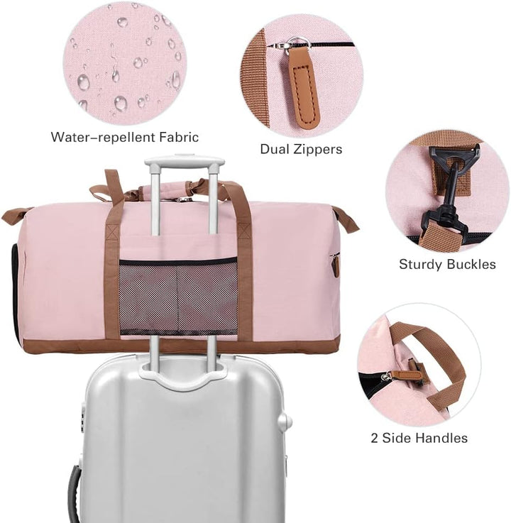 Lekesky Reisetasche Grosse 80L mit Schuhfach, Faltbare Reisetasche Weekender Damen fur Reisen, Krank