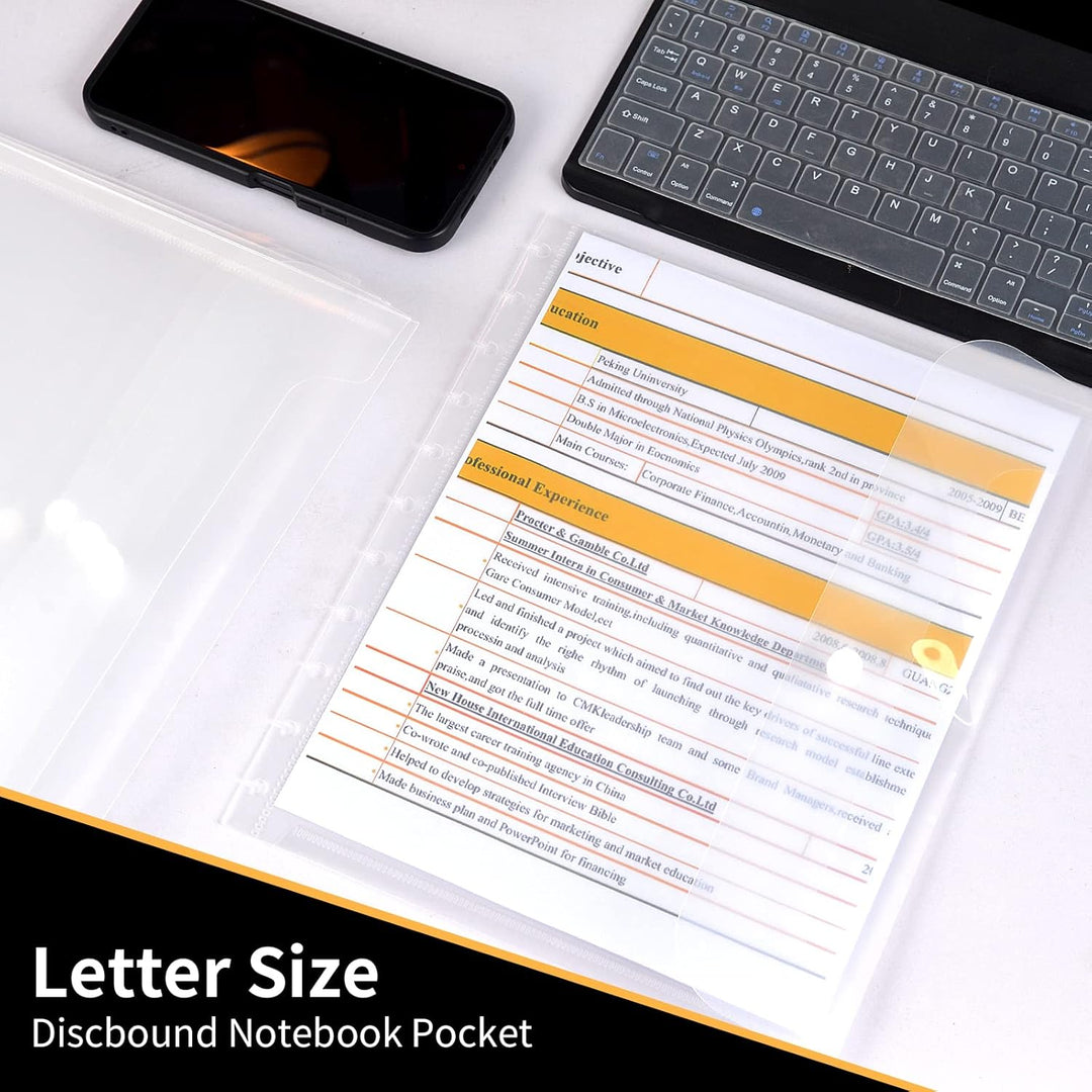 6 Stück 21,6 x 27,9 cm Discbound Pocket Letter Size Discbound Planer Notizbuch Discbound Umschlag Zu