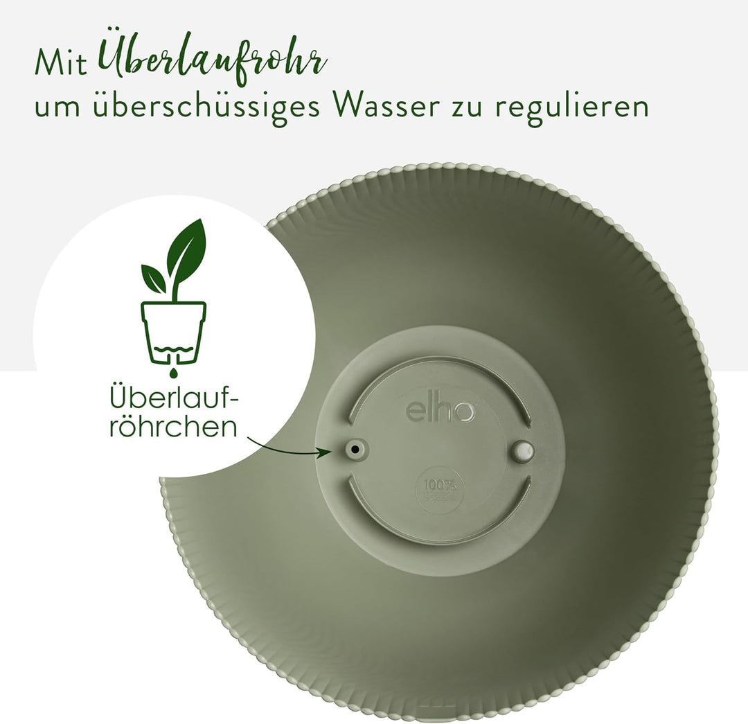 elho Sereh Round 47 Flower Pot for Indoor and Outdoor Use, 100% Recycled Plastic, Diameter 47.0 x He