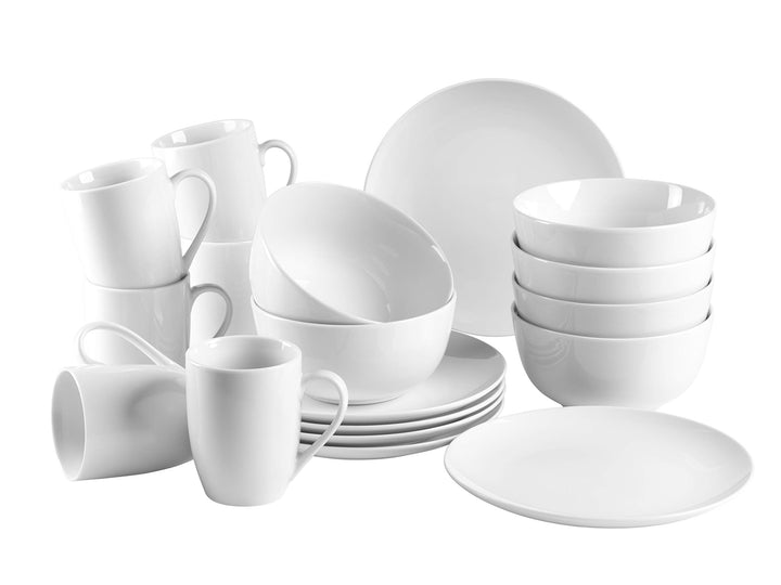 MÄSER 993650 Barca Frühstücks-Geschirr für 6 Personen, 18-tlg. Set, Porzellan, Weiss Frühstück-Set 1