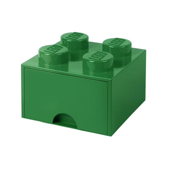 Room Copenhagen Lego 40051734 Storage Brick 4 mit Schubladen, Plastik, Grün, 25 x 25,2 cm, Grün