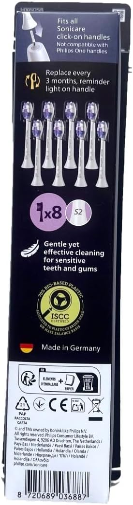 8er-Pack Bürstenköpfe - PHILIPS - HX6058/87 - S2 weiss