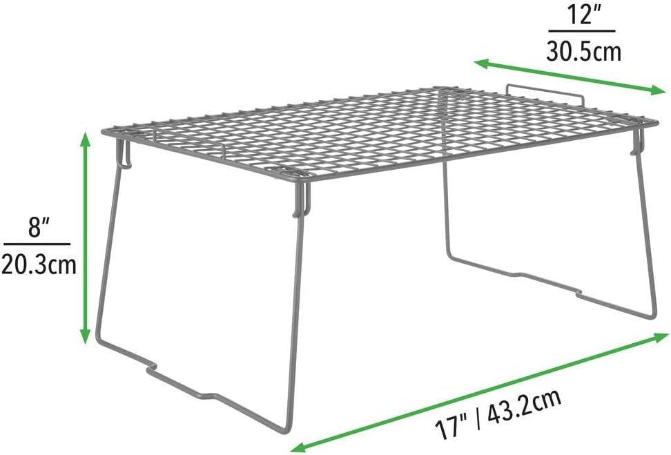 mDesign stapelbarer Regaleinsatz – faltbares Schrankregal aus Metall – moderner Schrankeinsatz für S