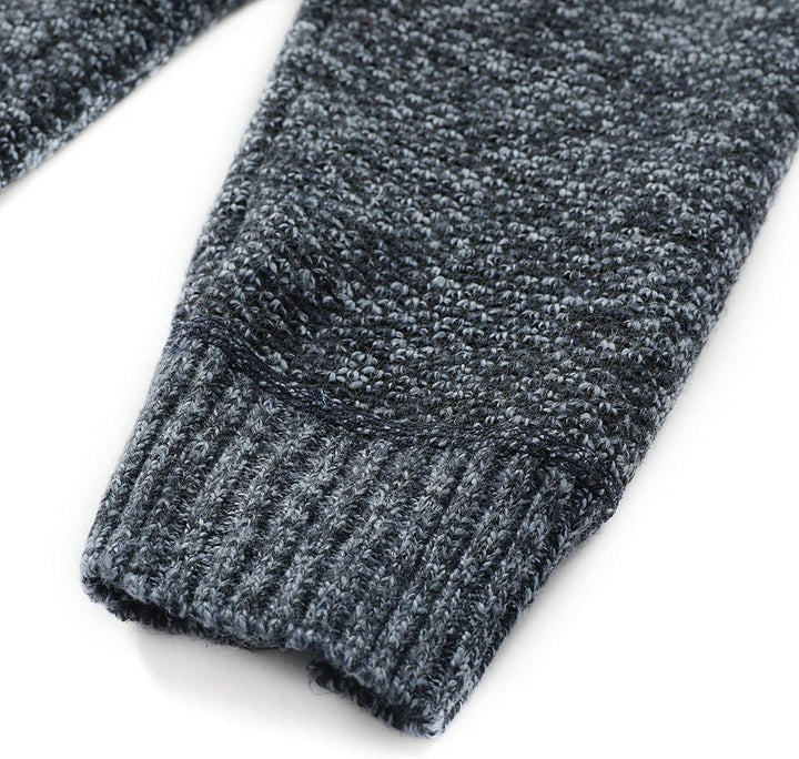 YOUTHUP Herren Strickjacke mit Kapuze Fleece Gefüttert Winter Cardigan Strick Fleecejacke Reissversc