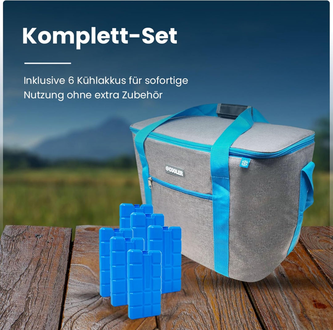 ToCi Kühltasche 36 Liter Isoliertasche Thermotasche Picknicktasche für Picknick Camping Urlaub Wande