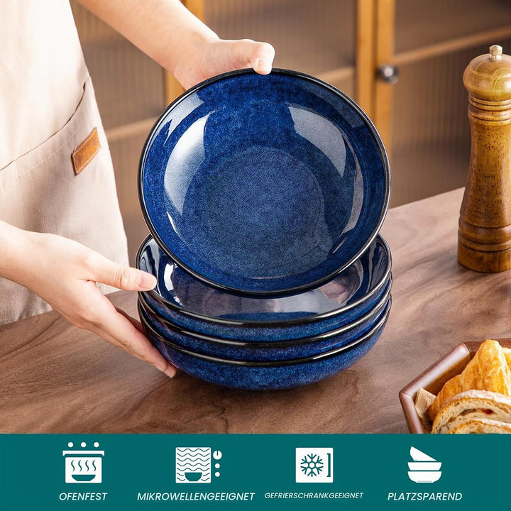 vancasso Stern Suppenteller 4er Set, 1140 Ml grossen Pastateller, Spaghetti Tiefteller, Nudelschalen