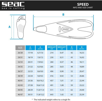 Seac-Sub Speed Schnorchelflossen Mit Geschlossenem blau 44/45, blau 44/45