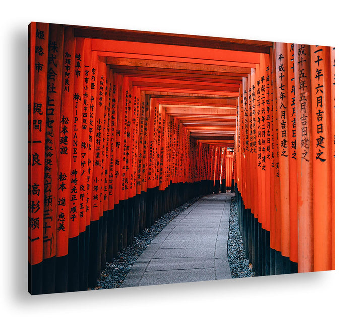 deyoli Shinto weg in Japan Format: 100x70 als Leinwand, Motiv fertig gerahmt auf Echtholzrahmen, Hoc