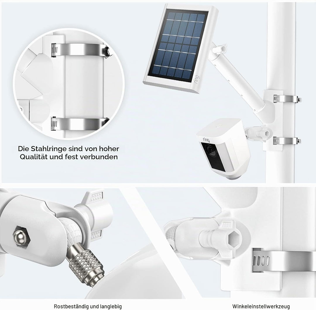 HOLACA 2-in-1-Mastenhalterung für Ring-Solarpanel, Spotlight Cam Akku und Stick Up Cam/Pro Akku Zube