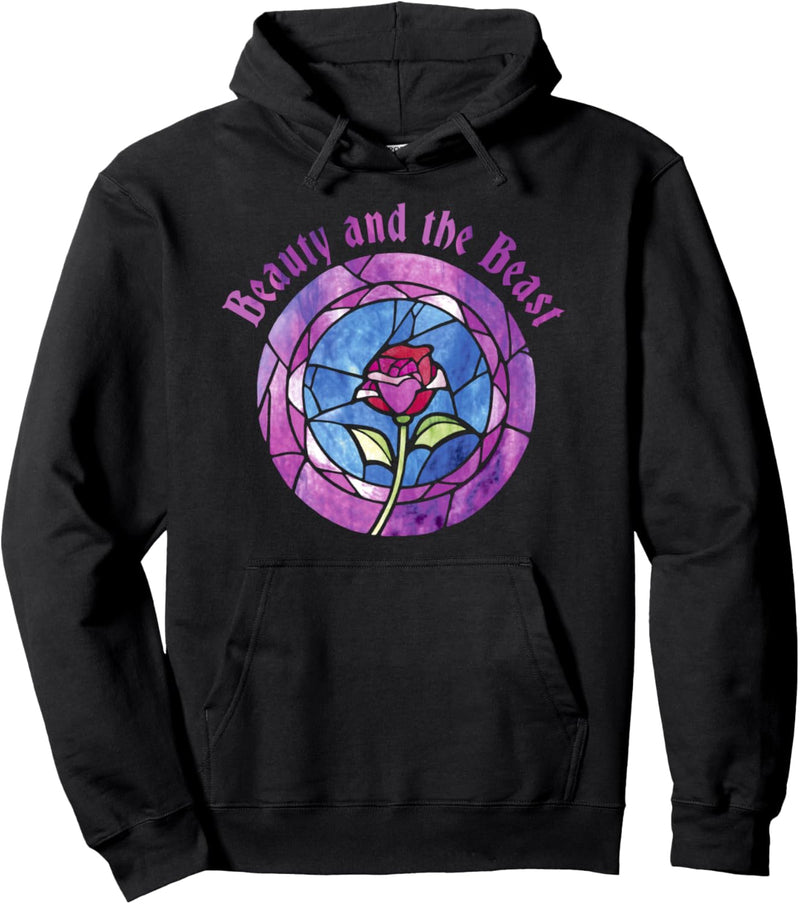 Disney Beauty And The Beast Rose Stained Glass Pullover Hoodie