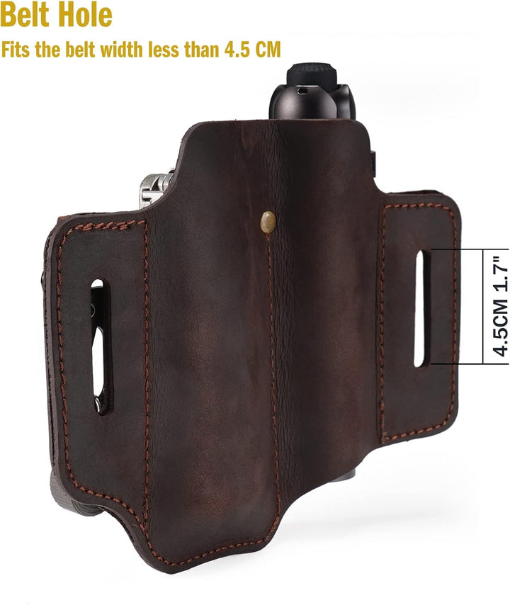VIPERADE PJ35 EDC Lederscheide Multitool Scheide mit 3 Taschen, Werkzeuge Holster Messer Gürtelschei