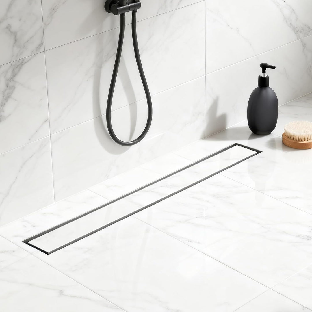 Duschrinne 60cm 304 Edelstahl Bodenablauf - 360° Siphon Befliesbar Duschablauf Extra Flach mit Geruc