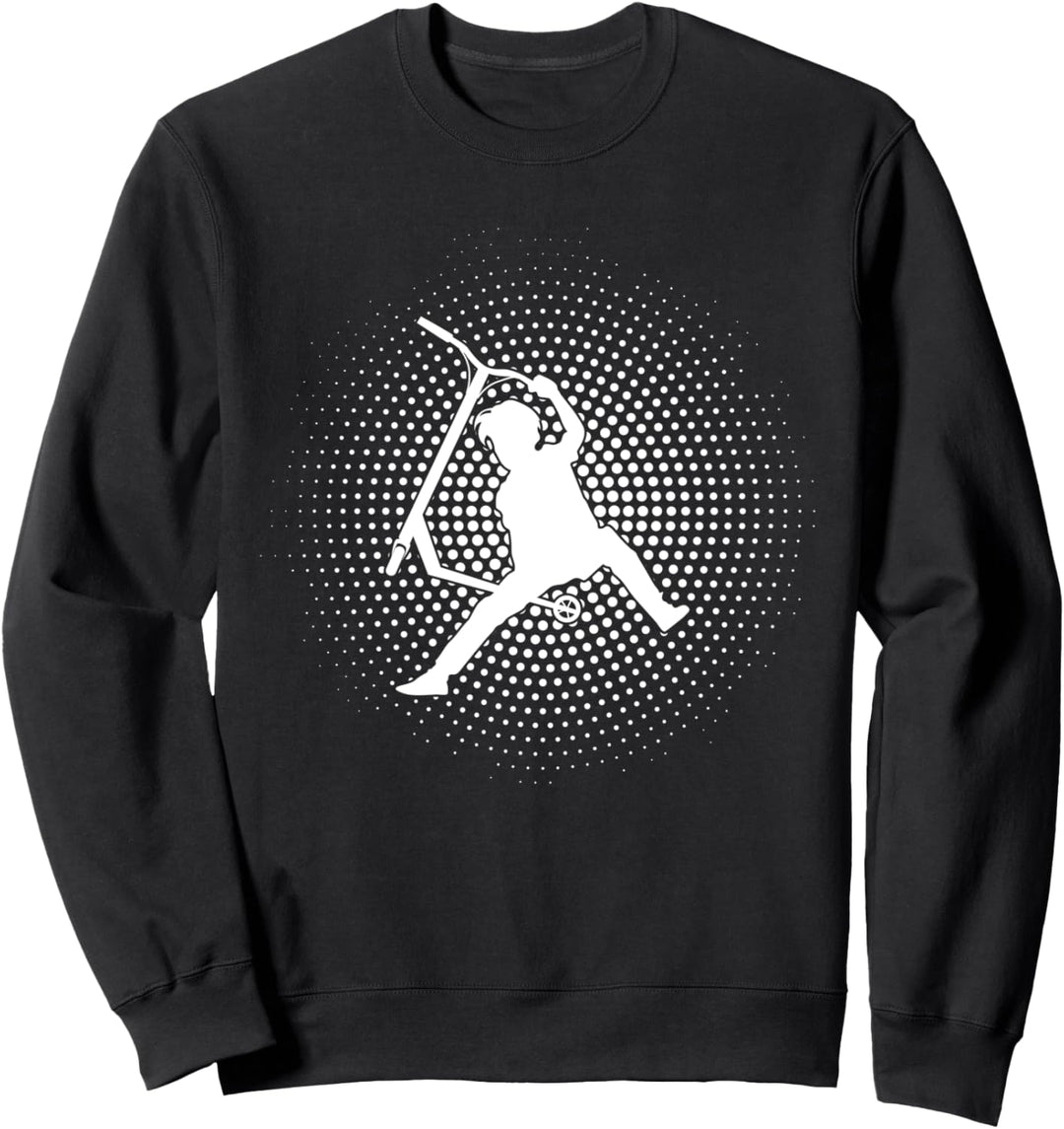 Scooter Roller Stunt Tretroller Retro Jungen Sweatshirt