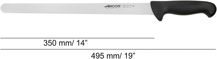 Arcos Kuchenmesser Flexibel 35 cm - Gezahnte Edelstahlklinge NITRUM - Präziser Schnitt - Schwarzer P