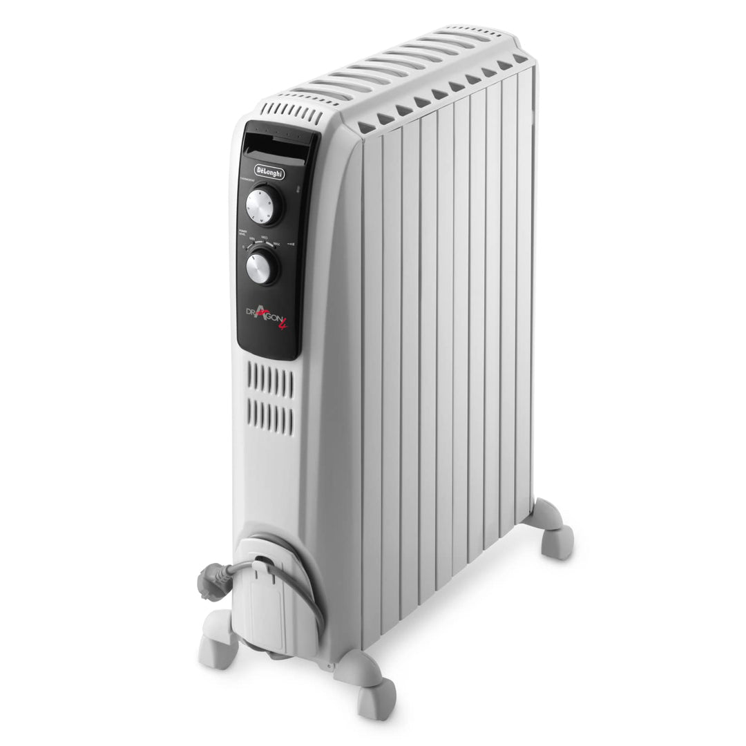 De'Longhi Dragon TRD04 1025 Dragon - Ölheizkörper 2500 W(Wärmeabgabe), 1100 Watt,52 x 16 x 65 cm,Wei