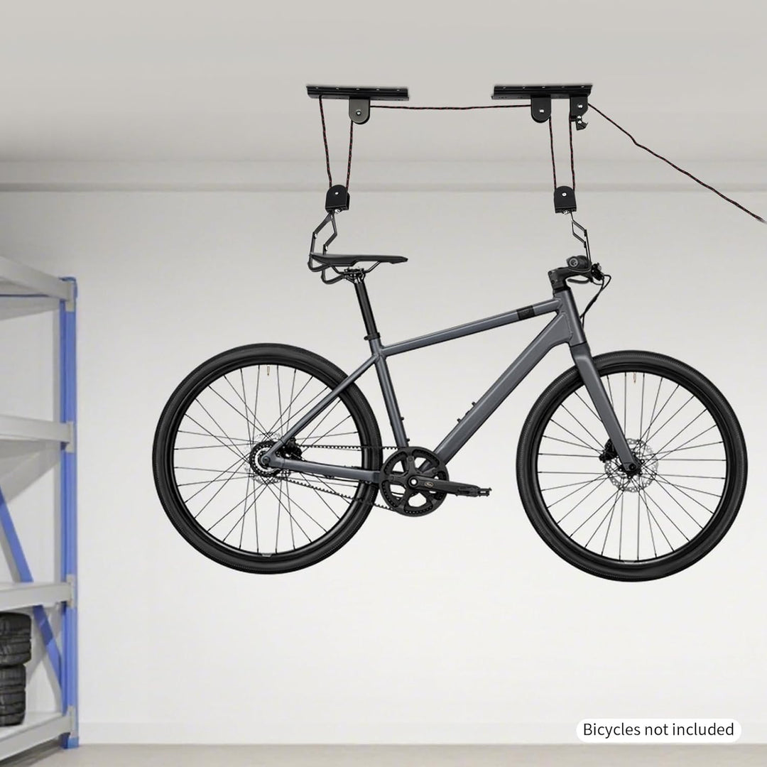 Fahrrad Wandhalterung 60 kg Stahl 1 Set platzsparend für Garage | Beschichtete Haken, 17 cm Hakenlän