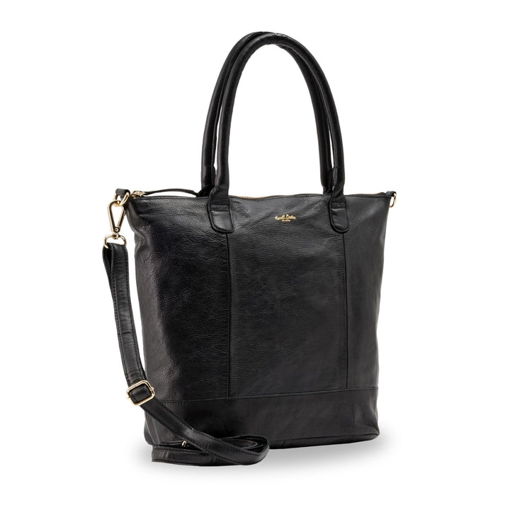 Gusti Shopper Leder - Mia Handtasche Damen Arbeitstasche Schwarz, Schwarz