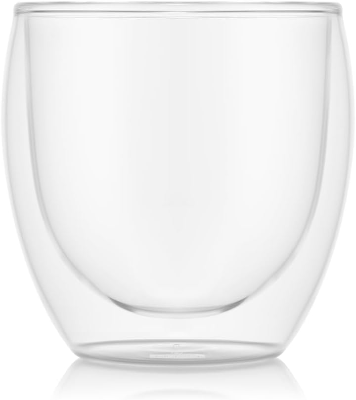 Bodum 4558-10-12 Pavina Gläser 6-er-Set 0.25 l doppelwandig, Transparent, 6 Stück (1er Pack), 6 0,25
