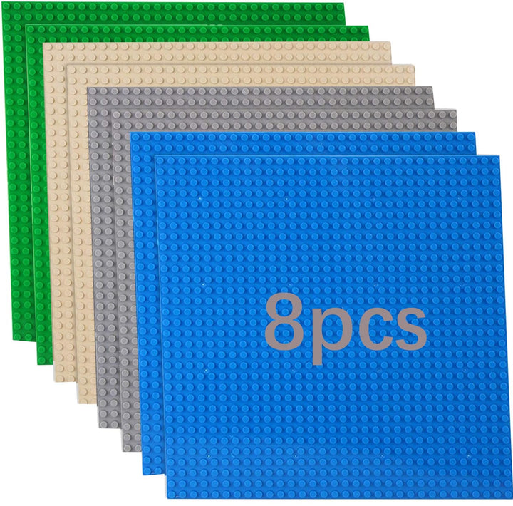 8 Platten-Set Bauplatte Kompatibel mit Meisten Marken,Classic Bausteine Grundplatte,Kompatibel mit B