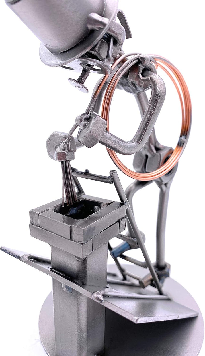 STEEMO Schraubenmännchen Kaminkehrer Handwerker Geschenk Metall-Deko 10x10x18 cm